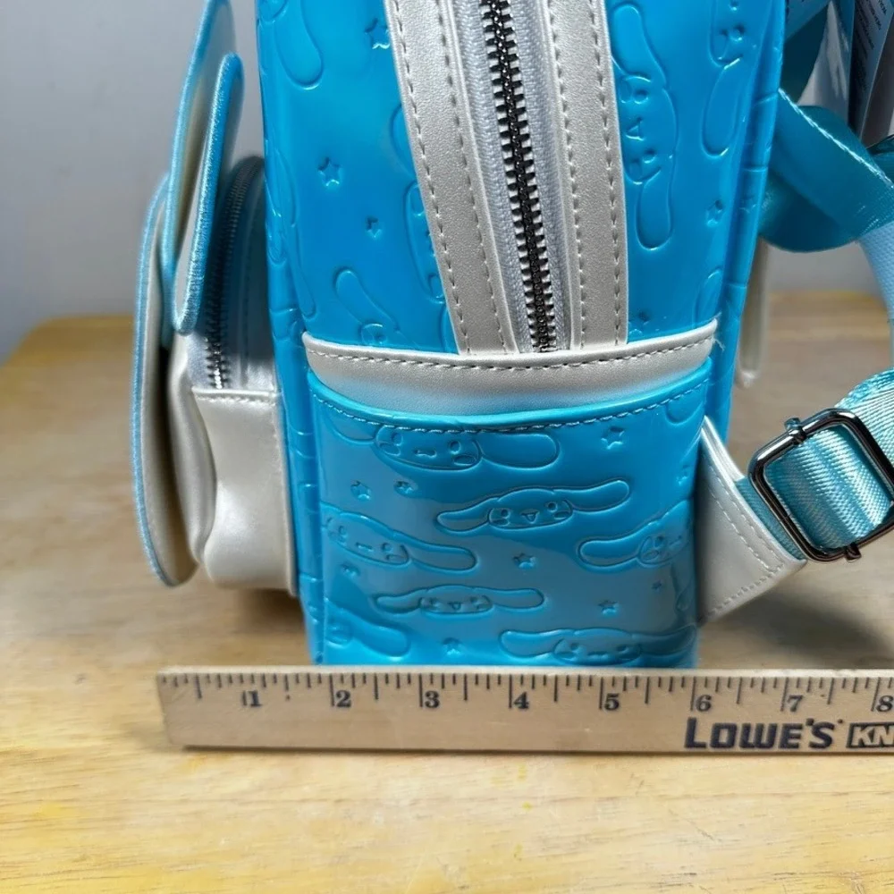 Loungefly Sanrio Cinnamaroll Mini Backpack Blue Debossed Moveable Ears Gift NEW‎